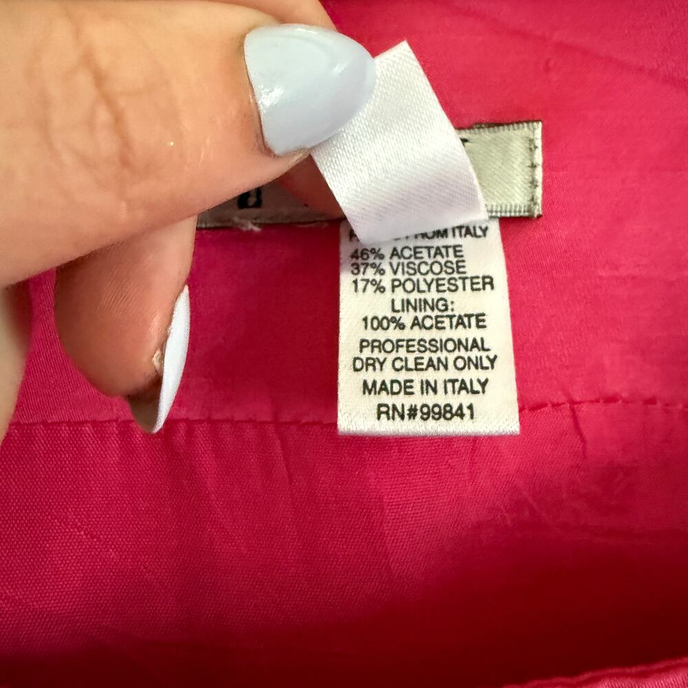 90s Vintage ZION Pink Fuschia Taffeta Square Neck Shell Top | Medium - Picture 4 of 4